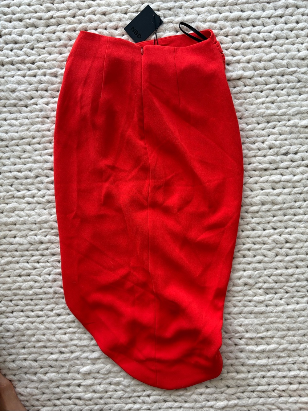 NBD Kayla Skirt
Color: Red Orange
XS NWT
Draped Asymmetrical Pencil Skirt - Picture 5 of 5